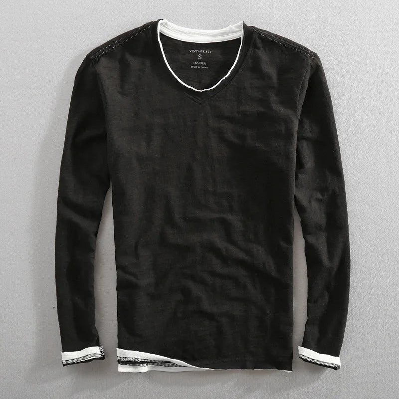 Stilla | Klassisk langærmet t-shirt i bomuld af høj kvalitet