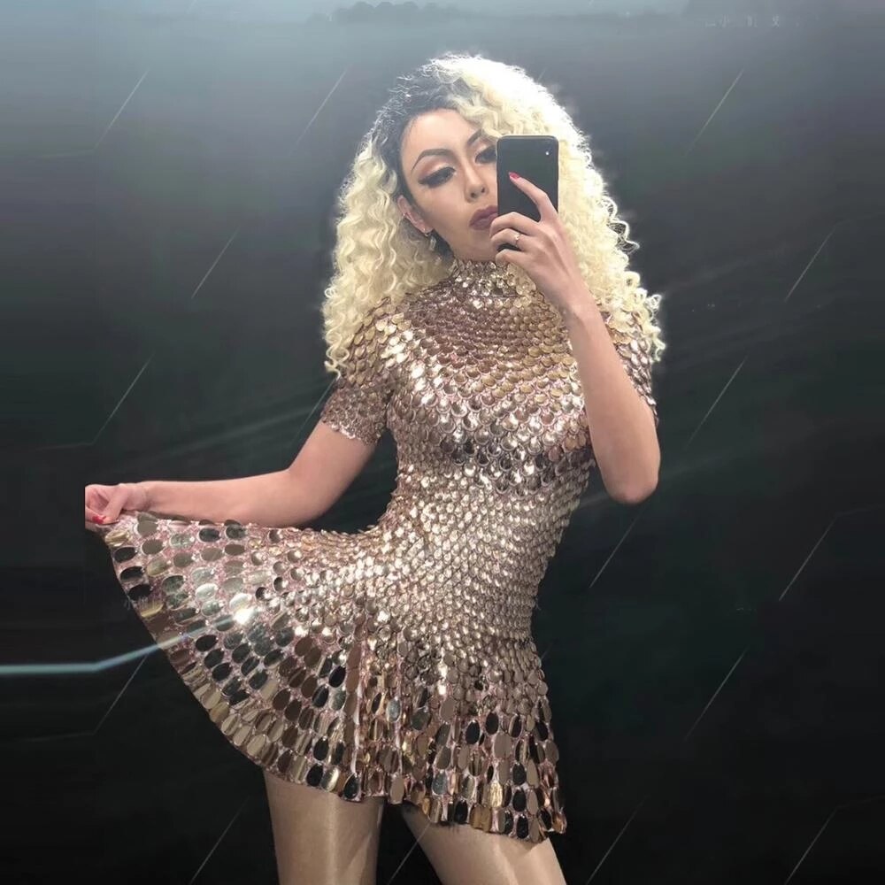 Stilla | Glitrende Pailletter Havfrue Leotard Mikro Kjole