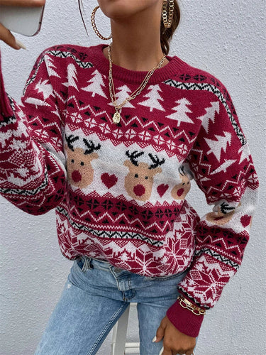 Stilla | Pullover med rådyr og snefnug
