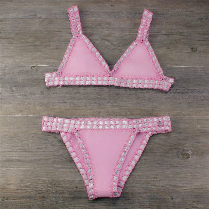 Skovae | Sexy Bikinis Sommer Kvinder Badedragt Hæklet Bikini-Sæt Badetøj Strand Badedragt Biquini Kvinde Monokini
