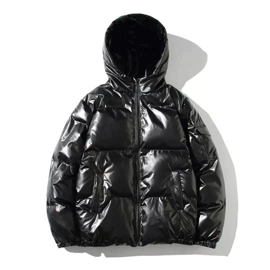 Stilla | Vindproof metallisk vinter puffer jakke