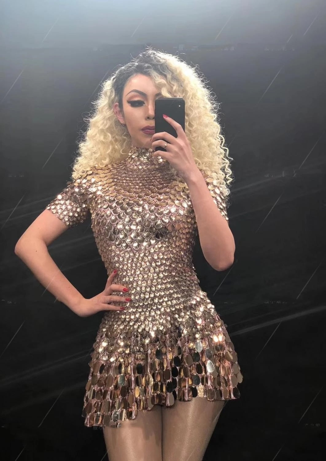 Stilla | Glitrende Pailletter Havfrue Leotard Mikro Kjole