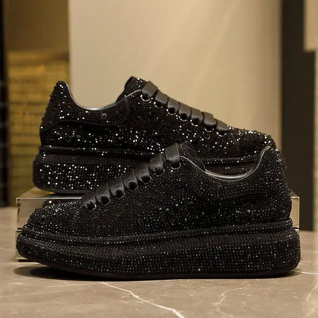 Stilla | Glitrende Sneakers Med Krystal Dekorationer
