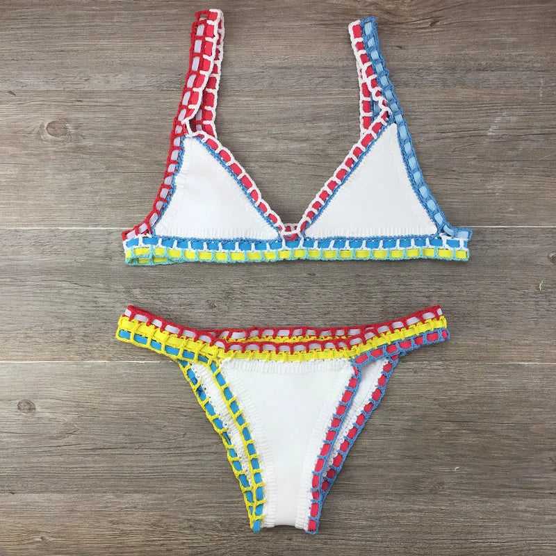 Skovae | Sexy Bikinis Sommer Kvinder Badedragt Hæklet Bikini-Sæt Badetøj Strand Badedragt Biquini Kvinde Monokini