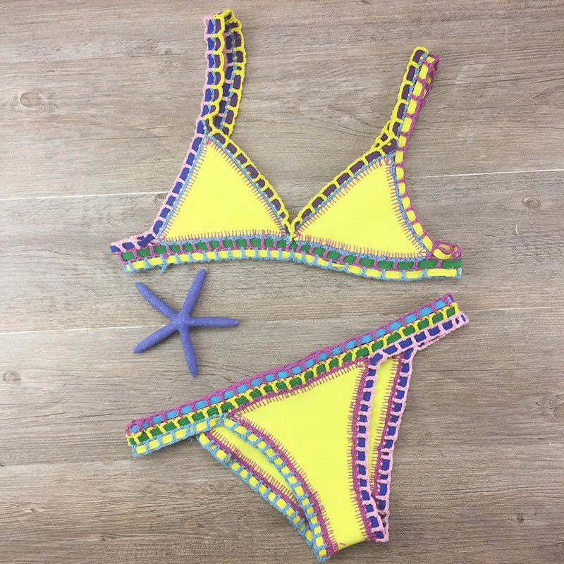 Skovae | Sexy Bikinis Sommer Kvinder Badedragt Hæklet Bikini-Sæt Badetøj Strand Badedragt Biquini Kvinde Monokini