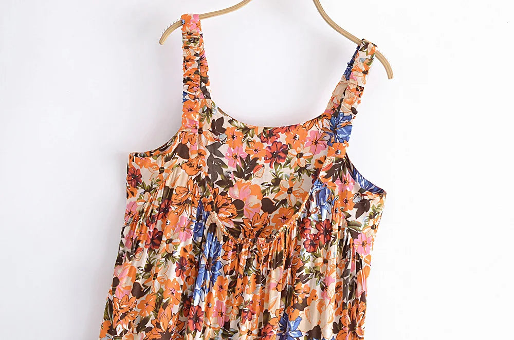 Stilla | Lingerie Lang Kjole Med Blomsterlommer
