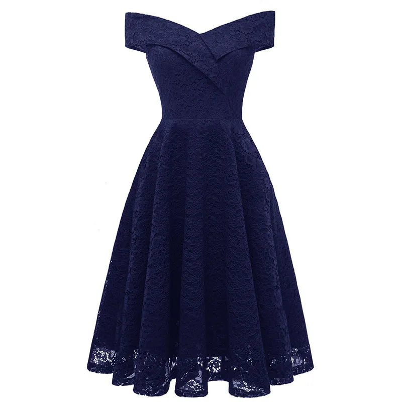 Skovae | Off-shoulder, Formelt Midikjole med Plissering