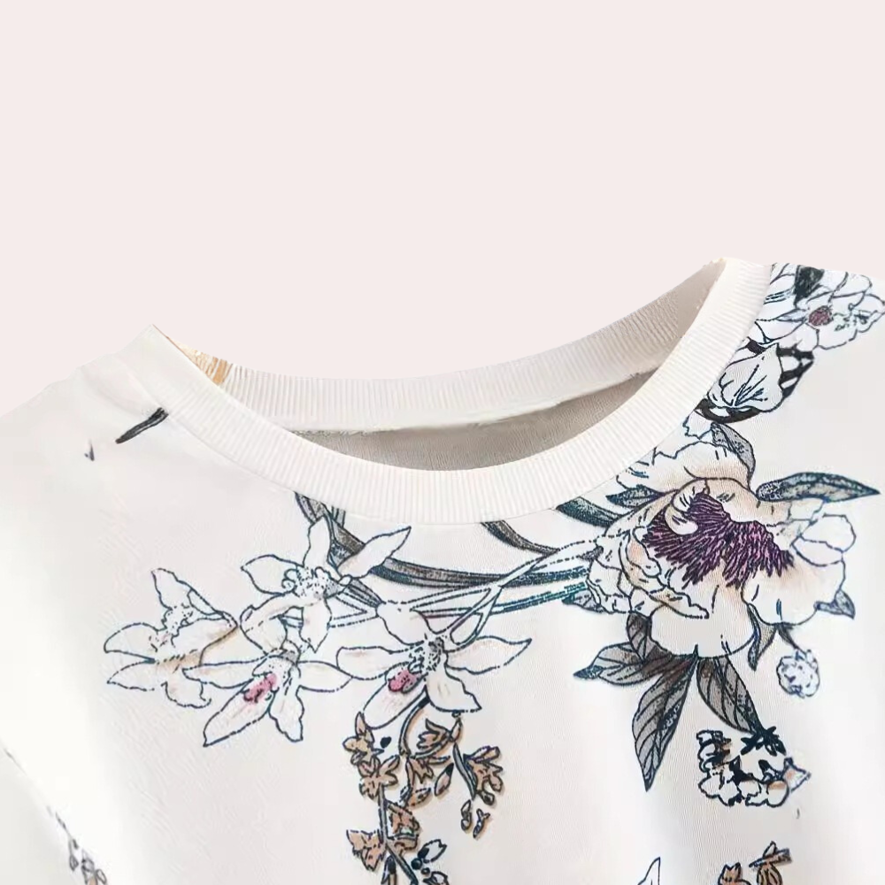 Stilla | Klassisk Blomstret Striktrøje til Kvinder