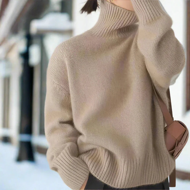 Stilla | Rullekrave sweater Strik Oversized Fit Lange ærmer Behagelig