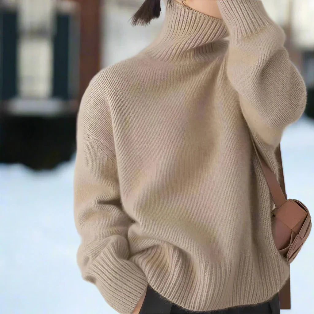 Stilla | Rullekrave sweater Strik Oversized Fit Lange ærmer Behagelig