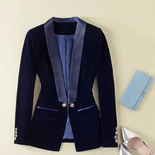 Stilla | Blazer i velour satin