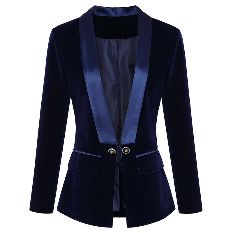 Stilla | Blazer i velour satin