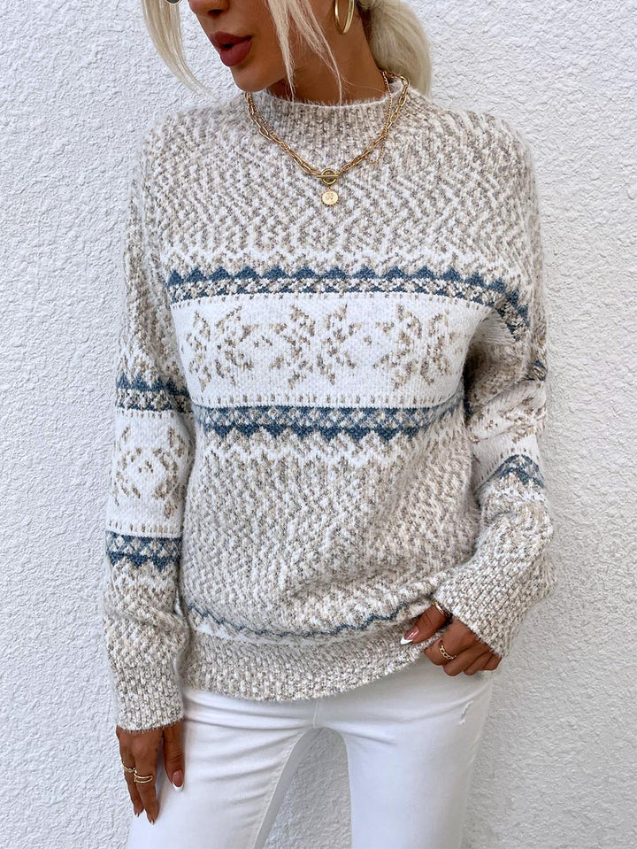 Stilla | Pullover Mellemlang Af Snefnugstrik Jul