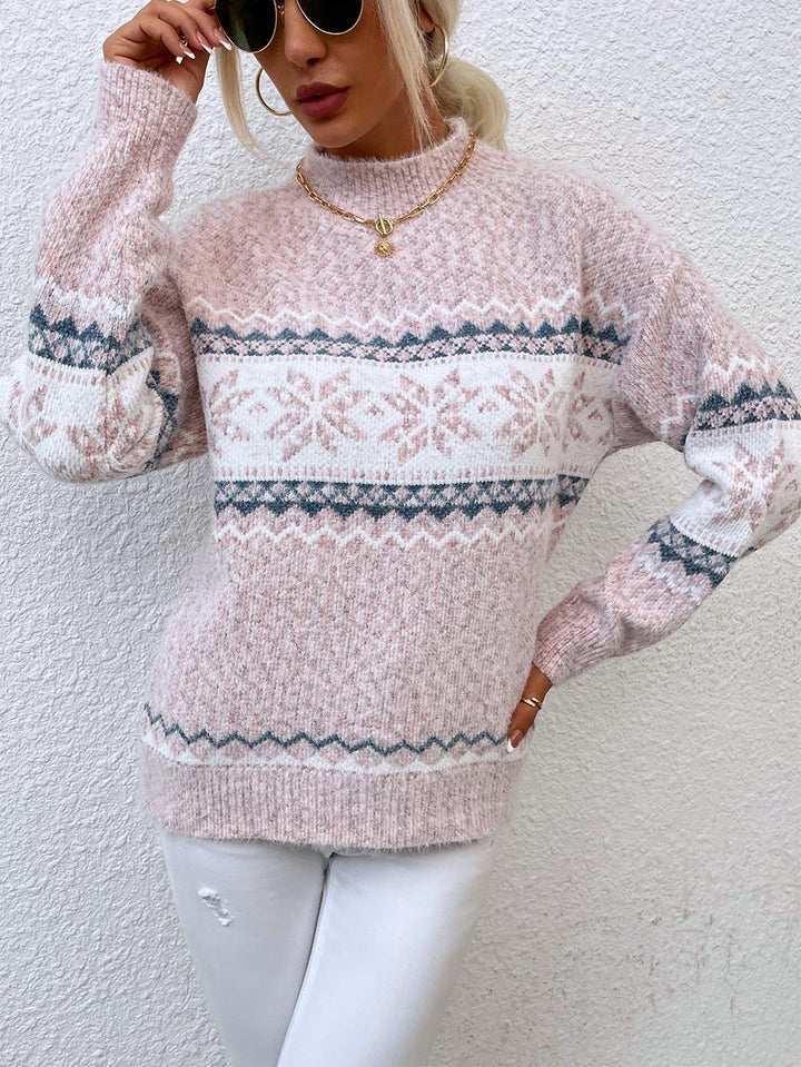 Stilla | Pullover Mellemlang Af Snefnugstrik Jul