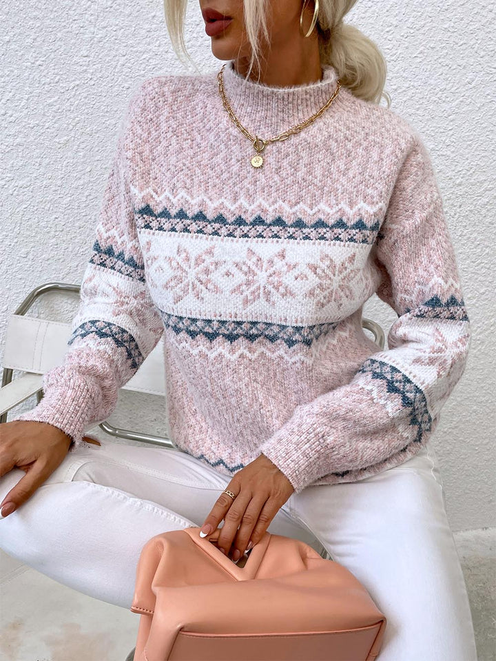 Stilla | Pullover Mellemlang Af Snefnugstrik Jul