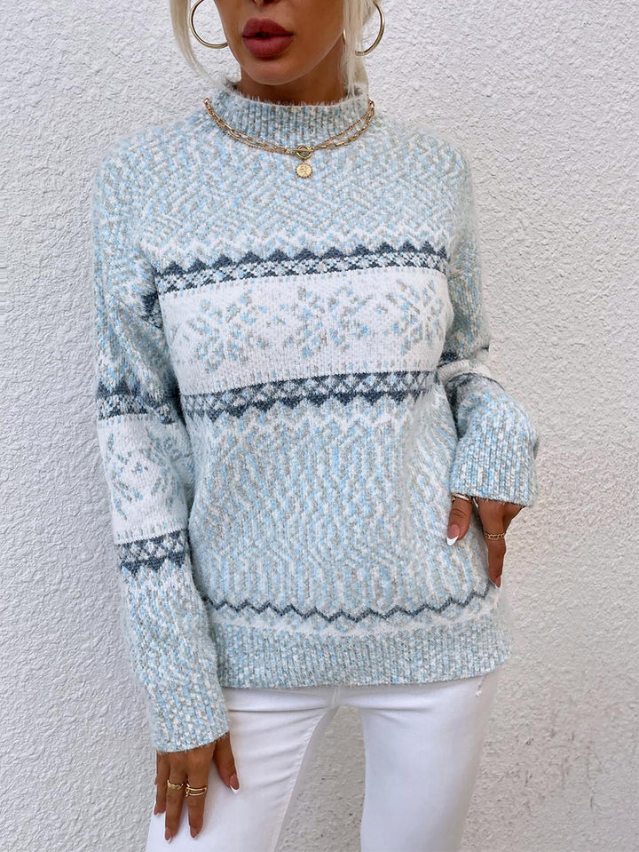 Stilla | Pullover Mellemlang Af Snefnugstrik Jul