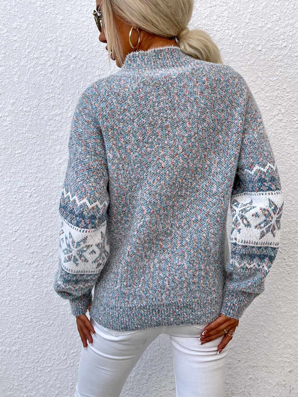 Stilla | Pullover Mellemlang Af Snefnugstrik Jul