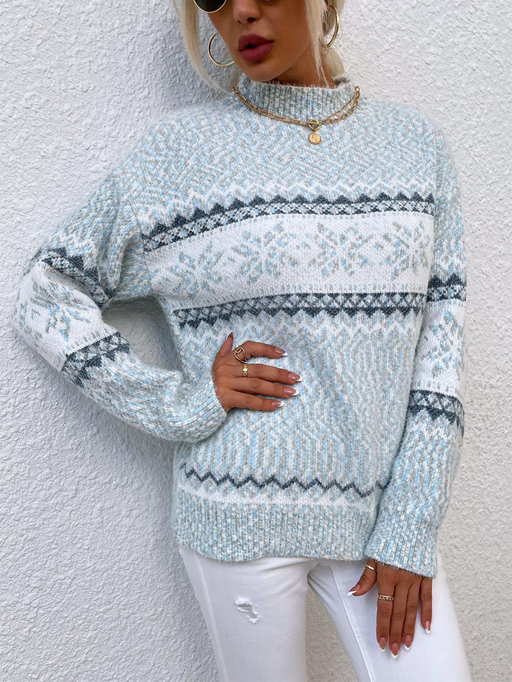 Stilla | Pullover Mellemlang Af Snefnugstrik Jul