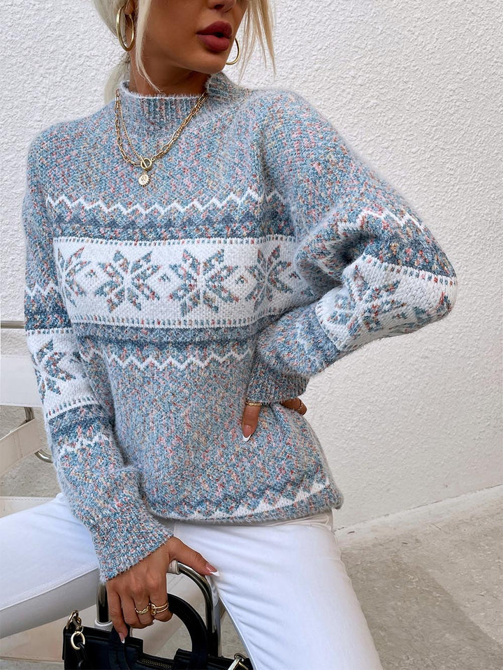 Stilla | Pullover Mellemlang Af Snefnugstrik Jul