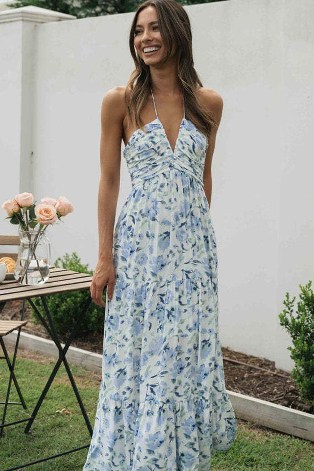 Stilla | Floral Print Chiffon Maxi Kjole