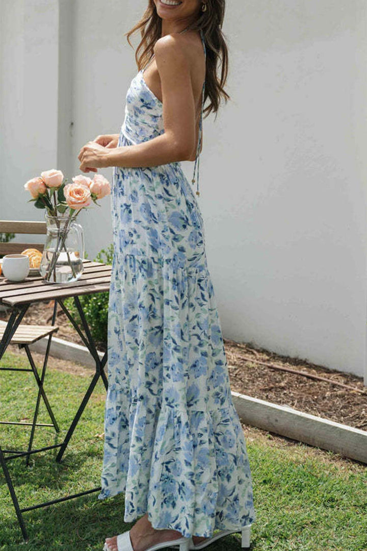 Stilla | Floral Print Chiffon Maxi Kjole