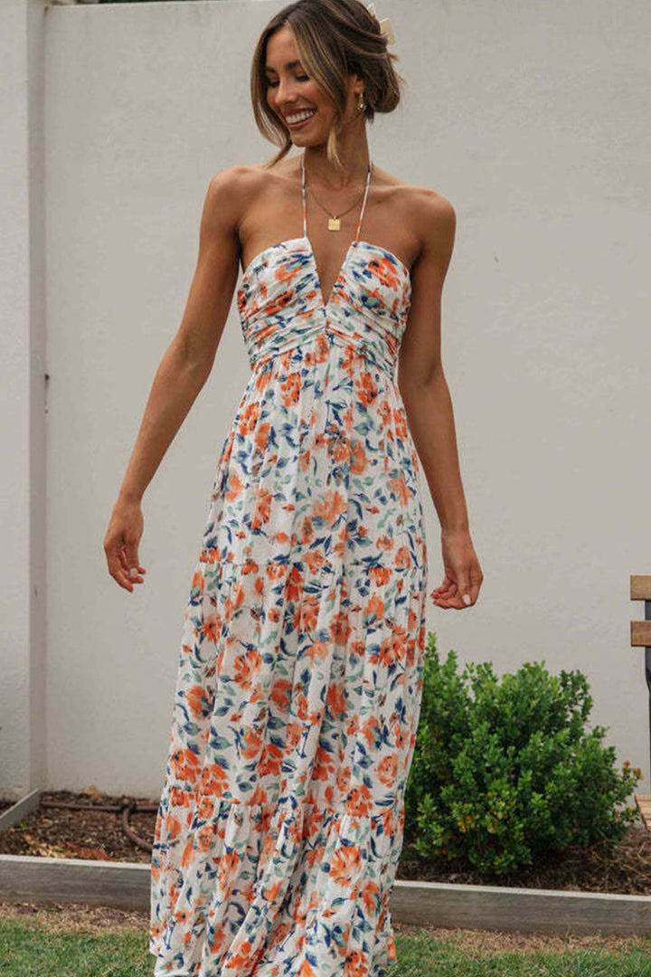 Stilla | Floral Print Chiffon Maxi Kjole
