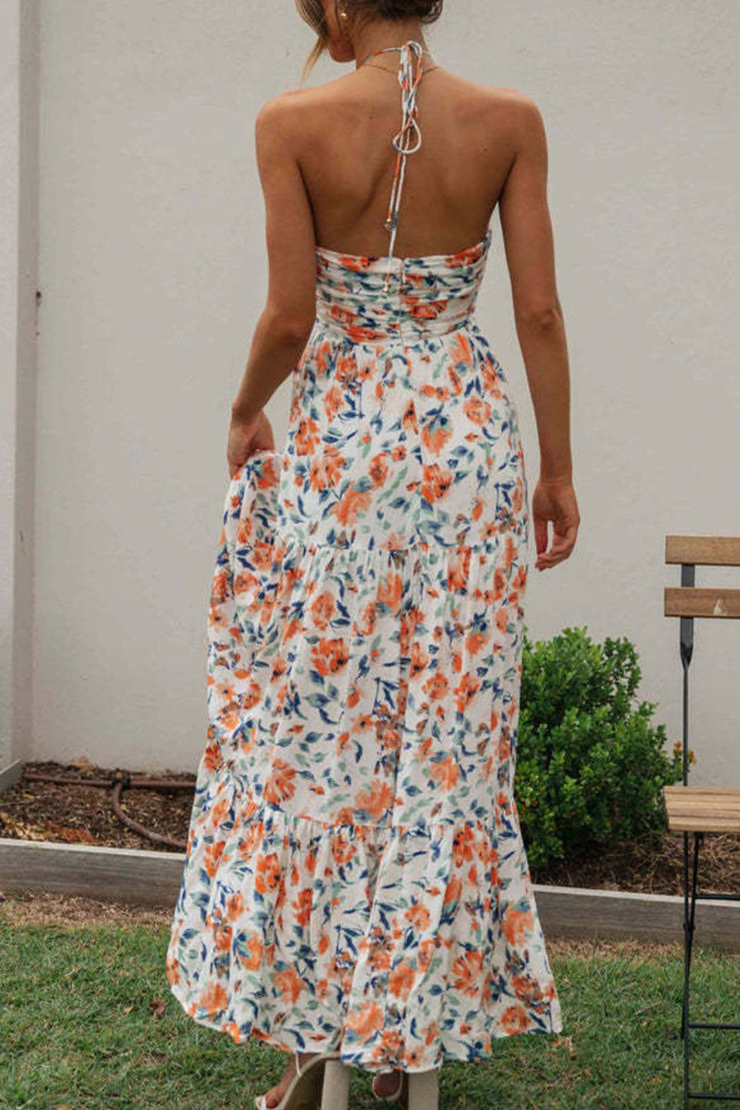 Stilla | Floral Print Chiffon Maxi Kjole