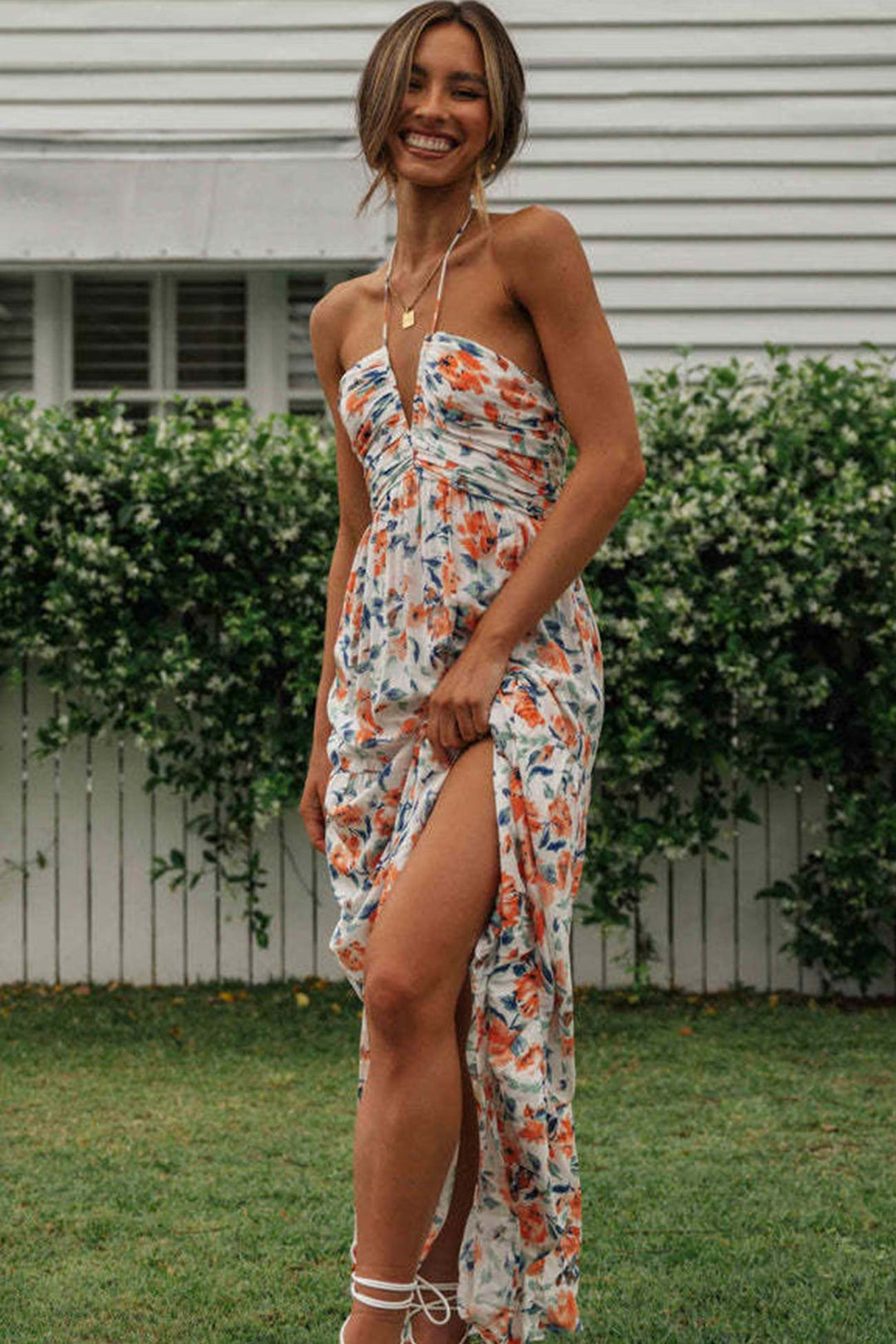 Stilla | Floral Print Chiffon Maxi Kjole