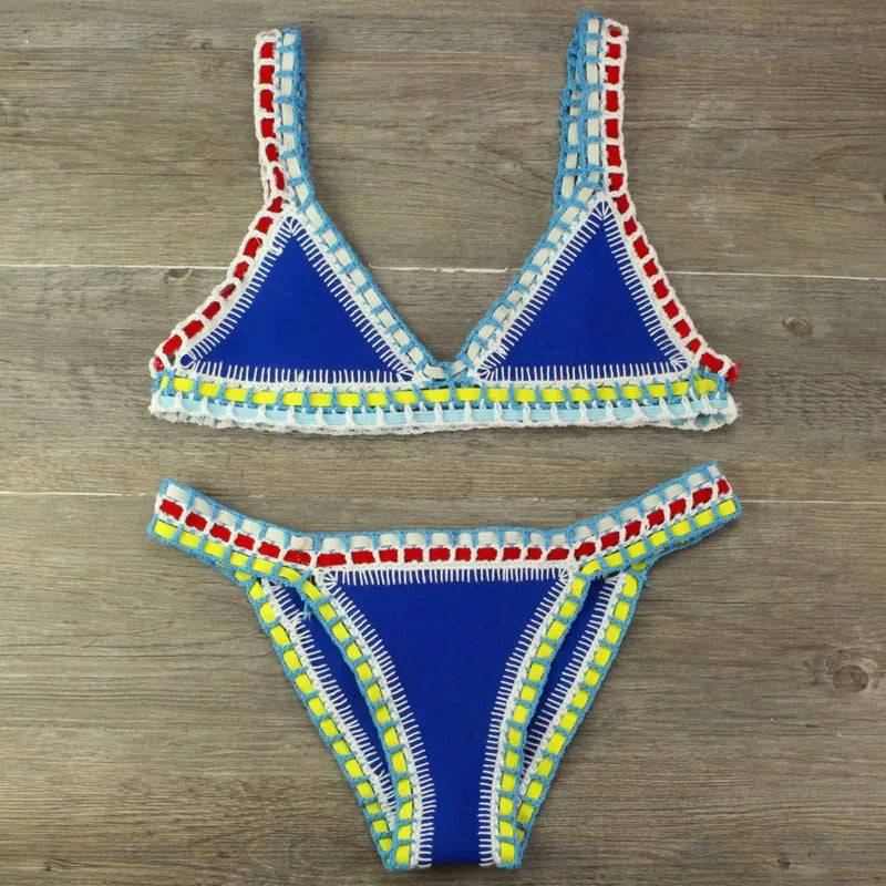 Skovae | Sexy Bikinis Sommer Kvinder Badedragt Hæklet Bikini-Sæt Badetøj Strand Badedragt Biquini Kvinde Monokini