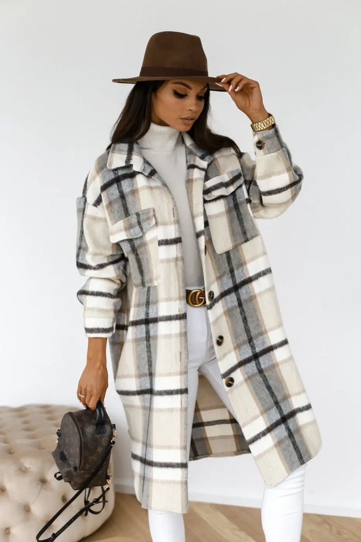 Stilla | Langt Tchecket Fleece-Kappe