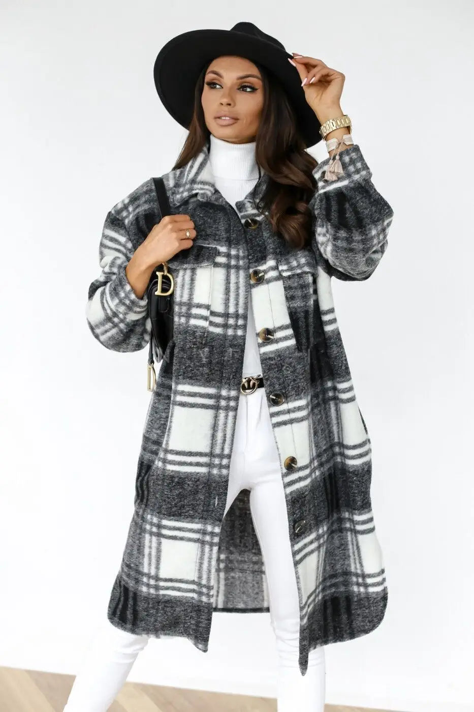 Stilla | Langt Tchecket Fleece-Kappe