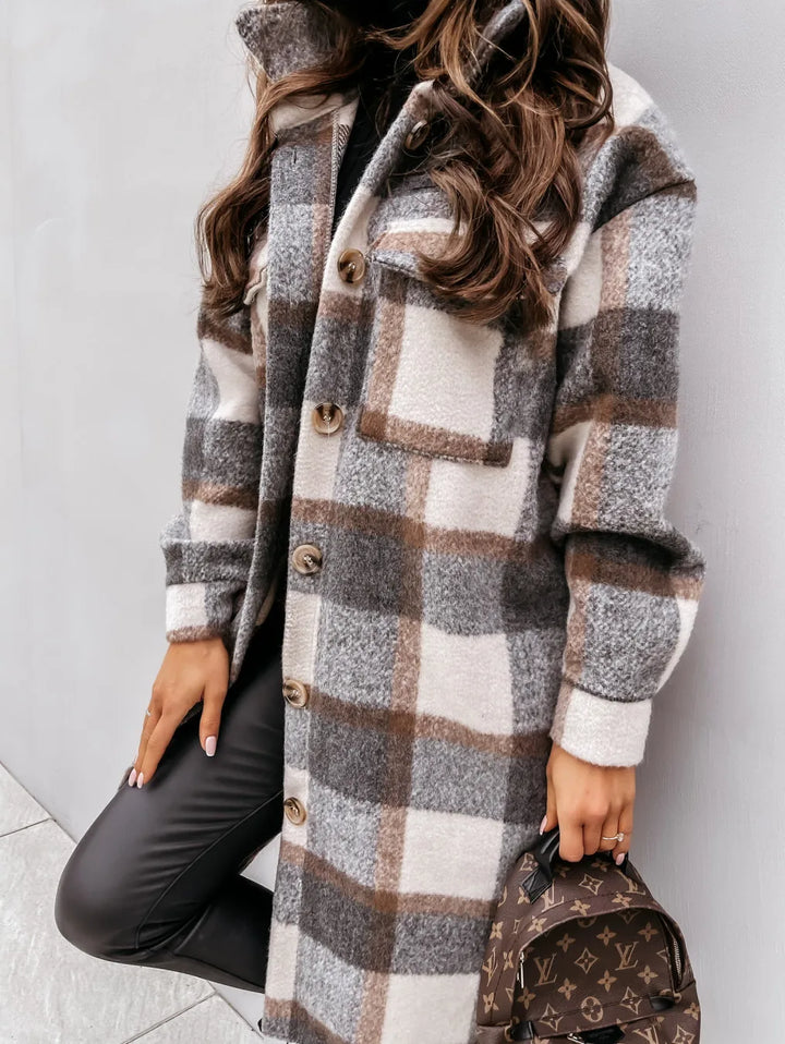 Stilla | Langt Tchecket Fleece-Kappe