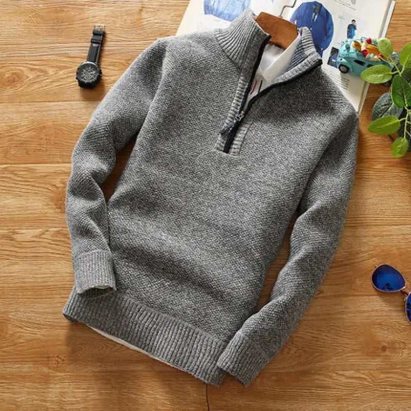 Stilla | Sweater - Strikket Halv Lynlås Krave