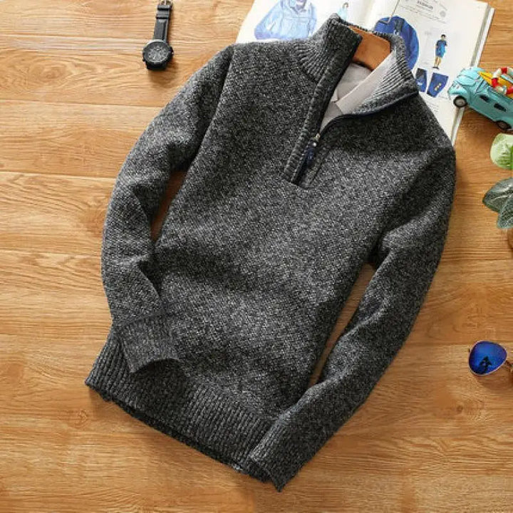 Stilla | Sweater - Strikket Halv Lynlås Krave