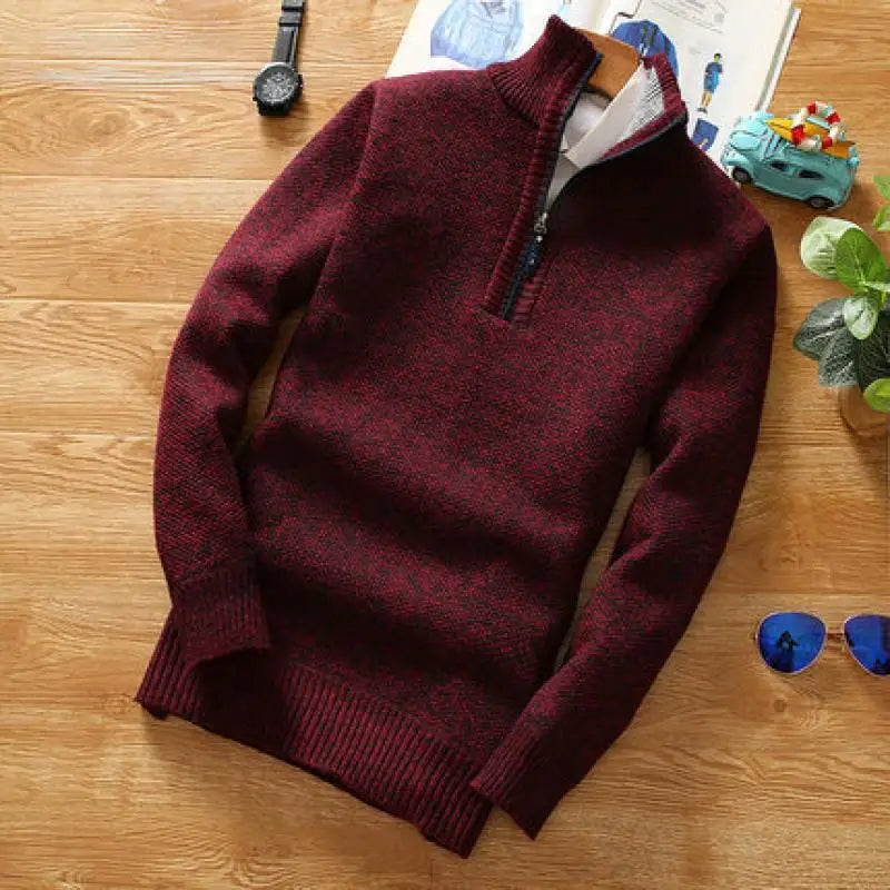 Stilla | Sweater - Strikket Halv Lynlås Krave