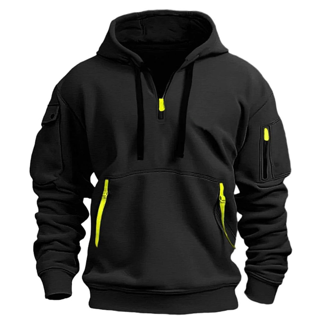 Stilla | Stilfuld hverdag herre hoodie med halv zip design