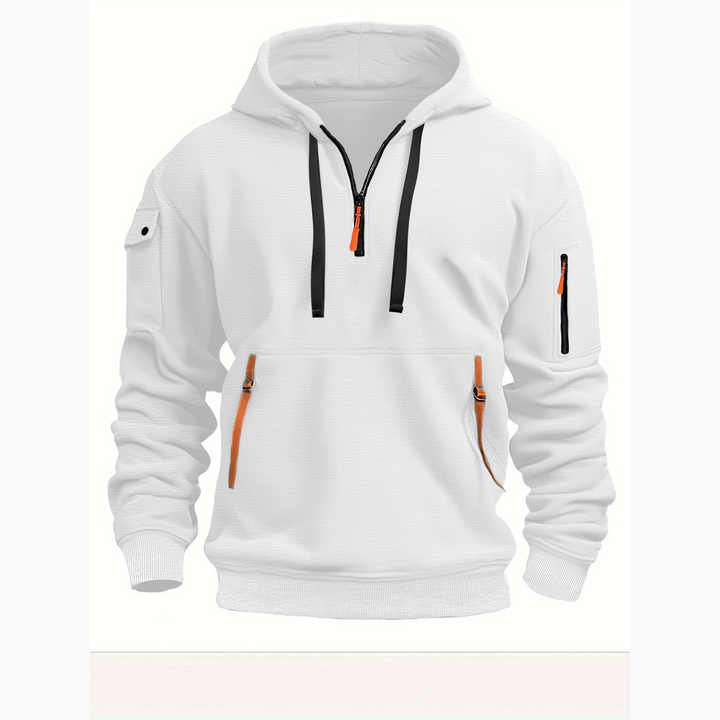 Stilla | Stilfuld hverdag herre hoodie med halv zip design
