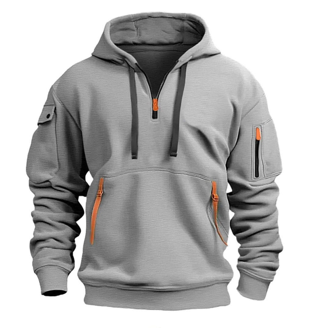Stilla | Stilfuld hverdag herre hoodie med halv zip design