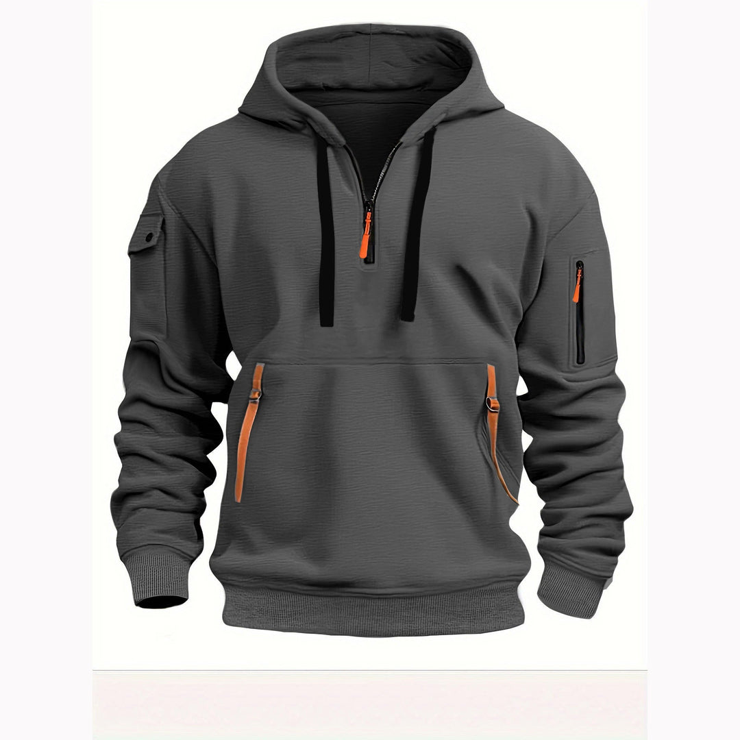 Stilla | Stilfuld hverdag herre hoodie med halv zip design