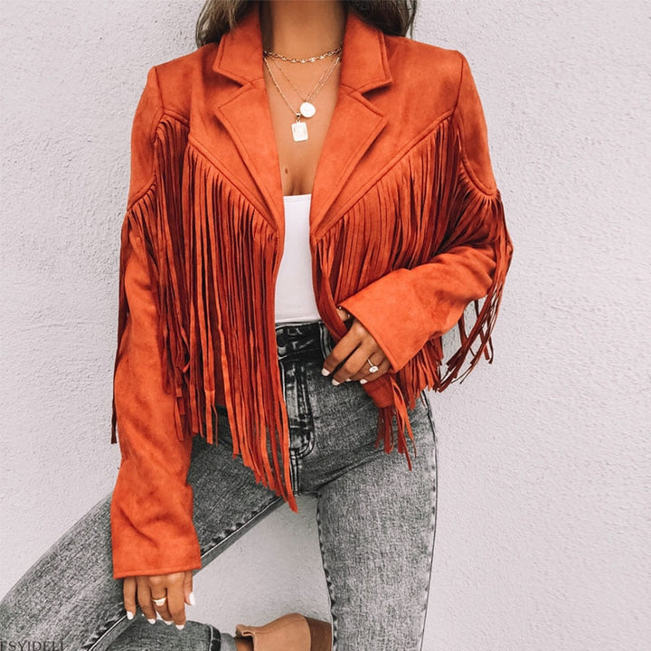 Skovae | Mode Velour Fringejakke