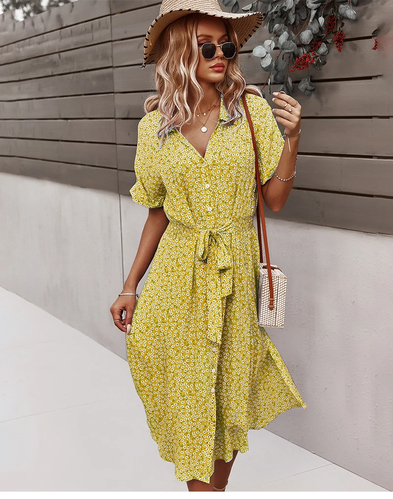Stilla | Blomstret Rufflet Maxi Kjole