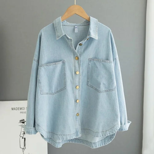 Stilla | Bluse Casual Langærmet Denim Bluse