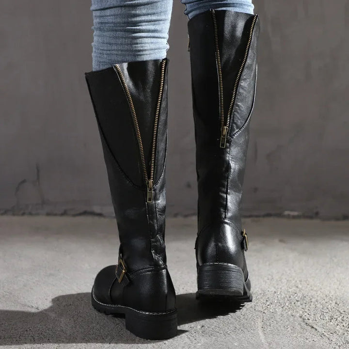 Stilla | High-Top Biker Støvler til kvinder – Edgy stil med Chunky hæl