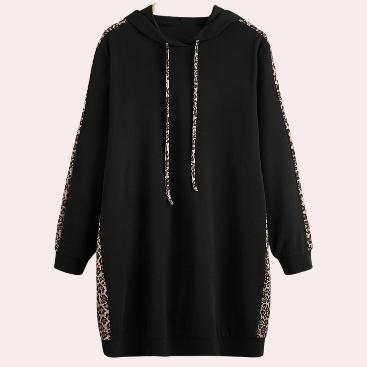 Stilla | Løstsiddende Hoodie Leopardskindsprint til Damer