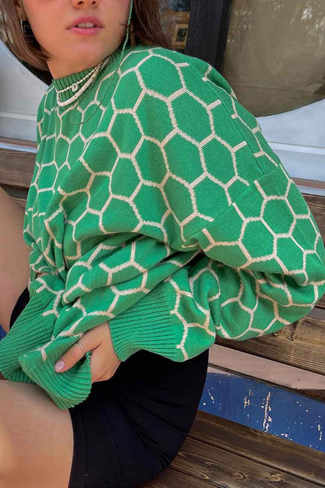Stilla | Pullover med vaffelmønster