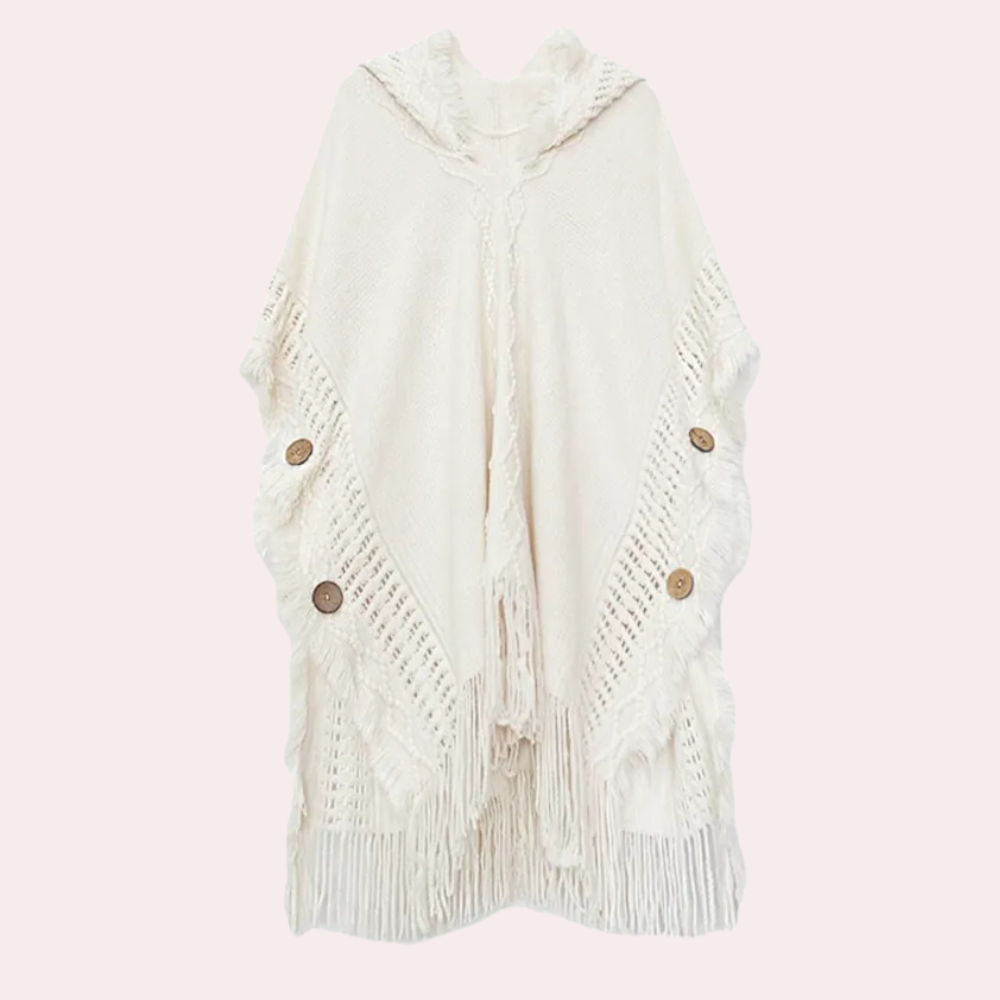 Stilla | Afslappet Hætteponcho Sweater til Damer