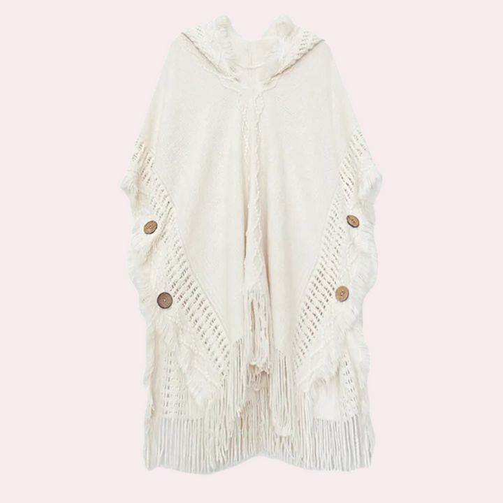 Stilla | Afslappet Hætteponcho Sweater til Damer