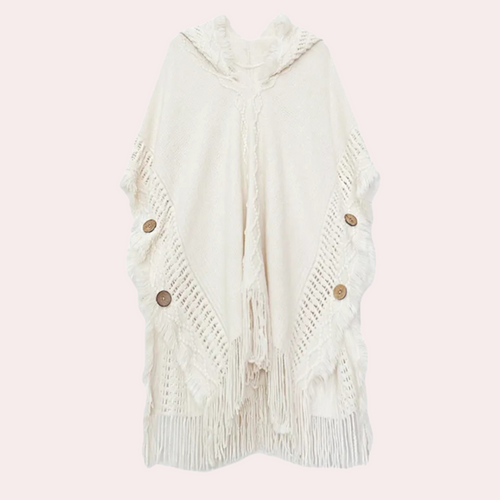 Stilla | Afslappet Hætteponcho Sweater til Damer