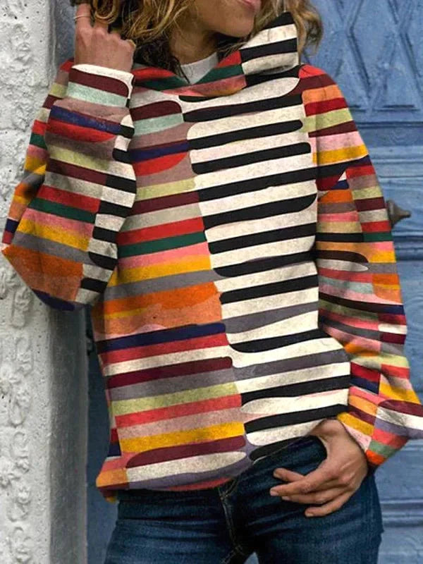 Stilla | Stribet Farverig Pullover