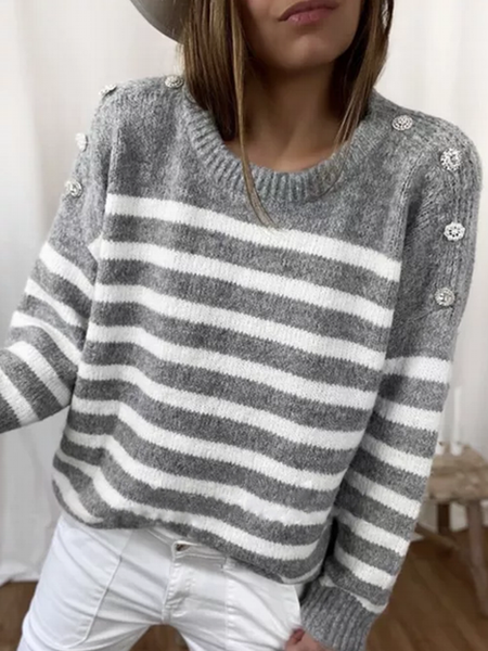Stilla | Smart Stribet Pullover Med Lange Ærmer